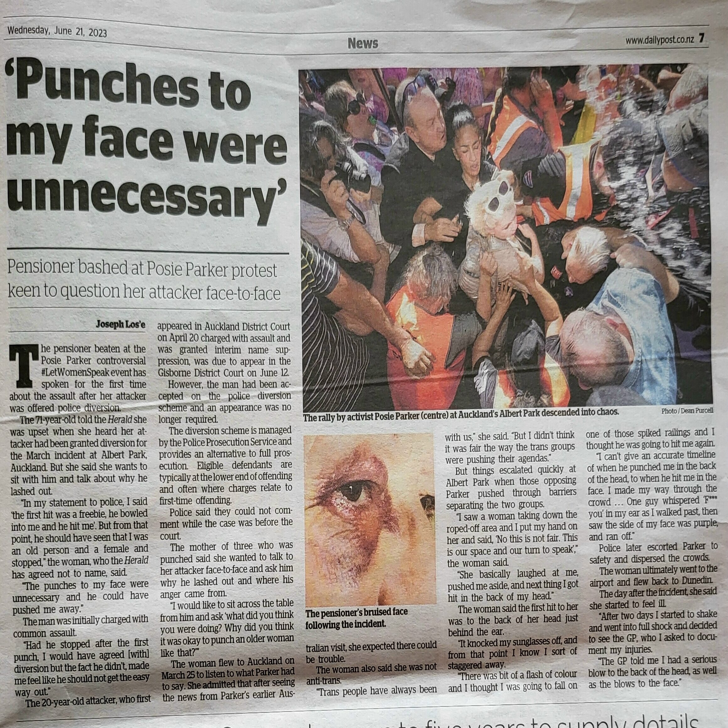 Sodomite community member in New Zealand perpetrates violent attack on member of hetero-sexual community.
