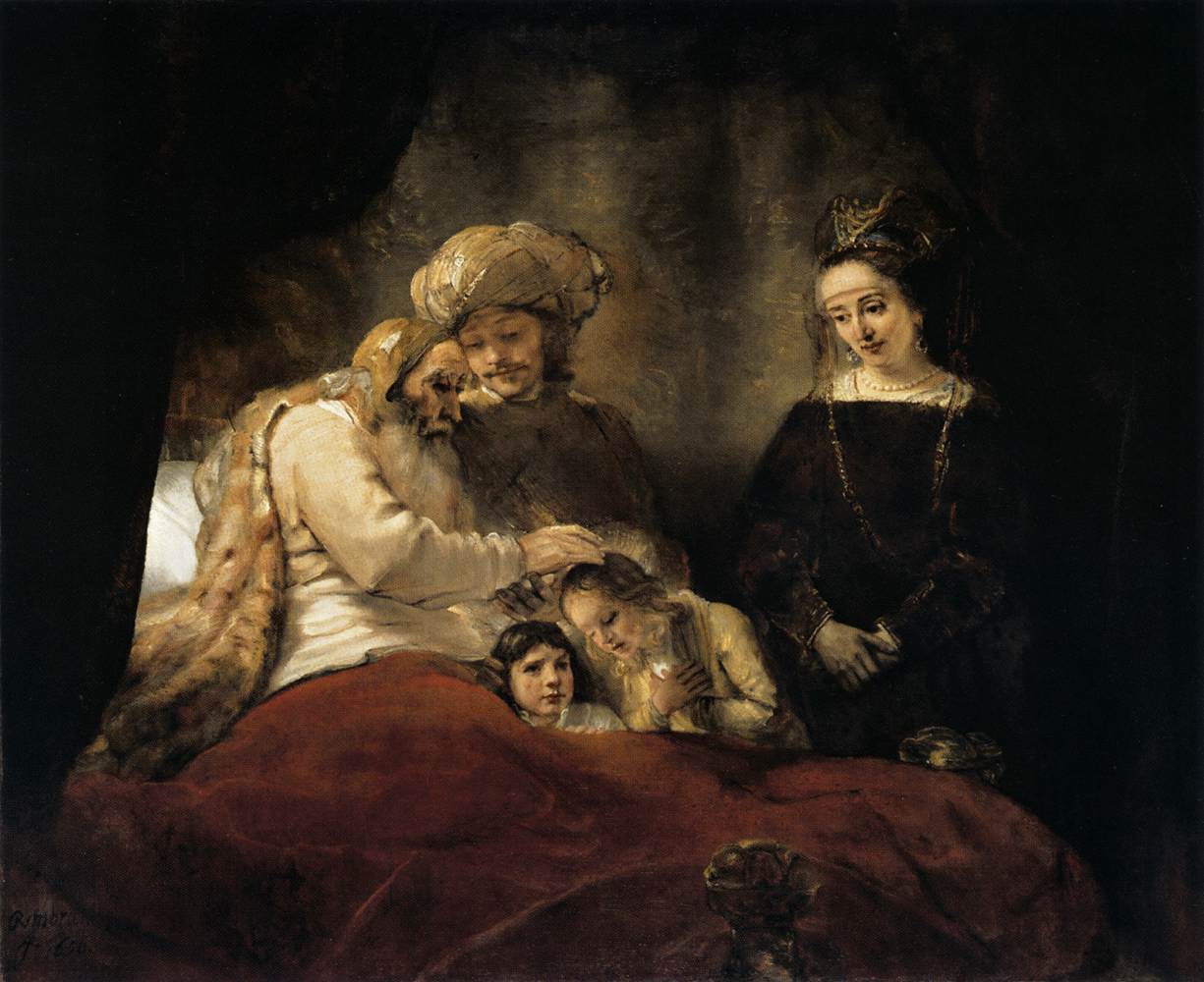 REMBRANDT Harmenszoon van Rijn Jacob Blessing the Children of Joseph 1656 Oil on canvas, 173 x 209 cm Staatliche Museen, Kassel